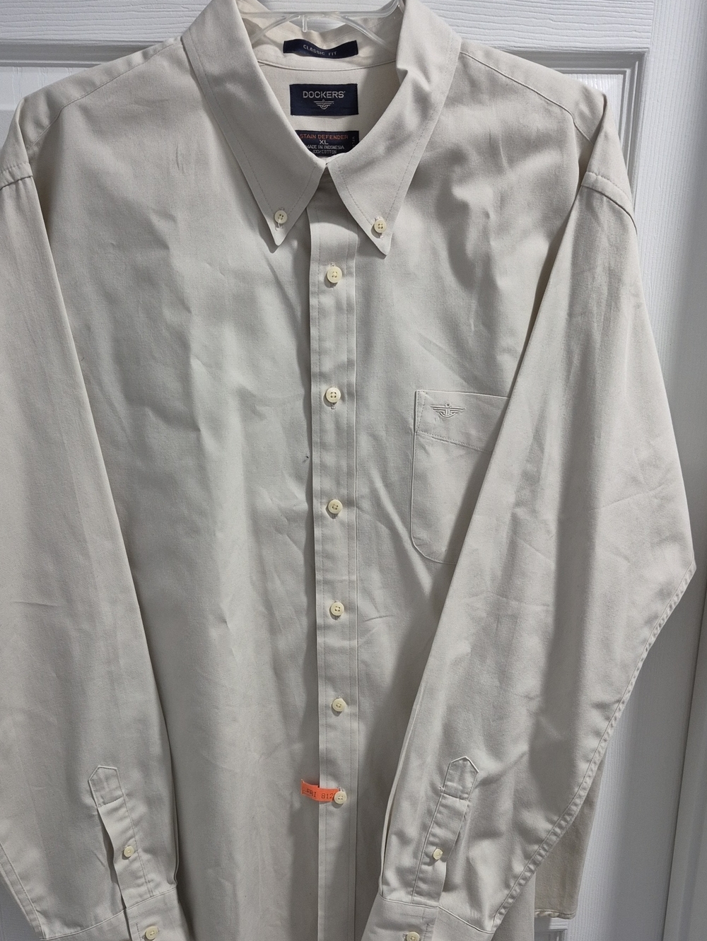 Dockers Men's Button-Down Shirt in Off-White/Cream